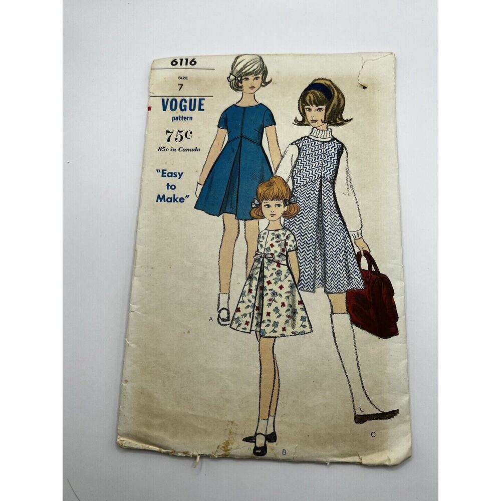 Vintage 1960s Sewing Pattern VOGUE Women’s Dresses 6116